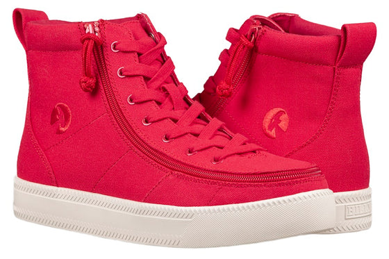 Men's Red High Top Zipper Shoes | BILLY 