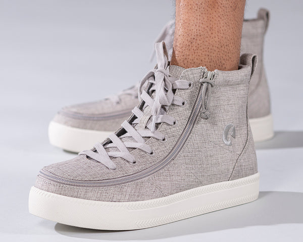 Men's Grey Jersey High Top Zipper Shoes | BILLY Footwear– BILLY Footwear®