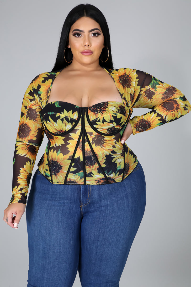 sheer sunflower top