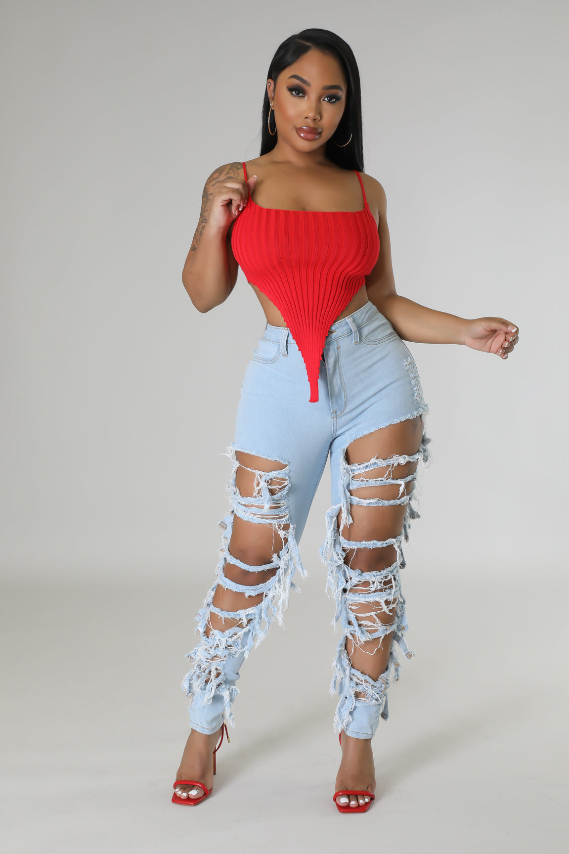 Catty Ripped Jeans – GitiOnline