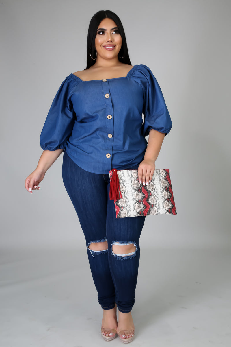 Adalynn Denim Top | GitiOnline