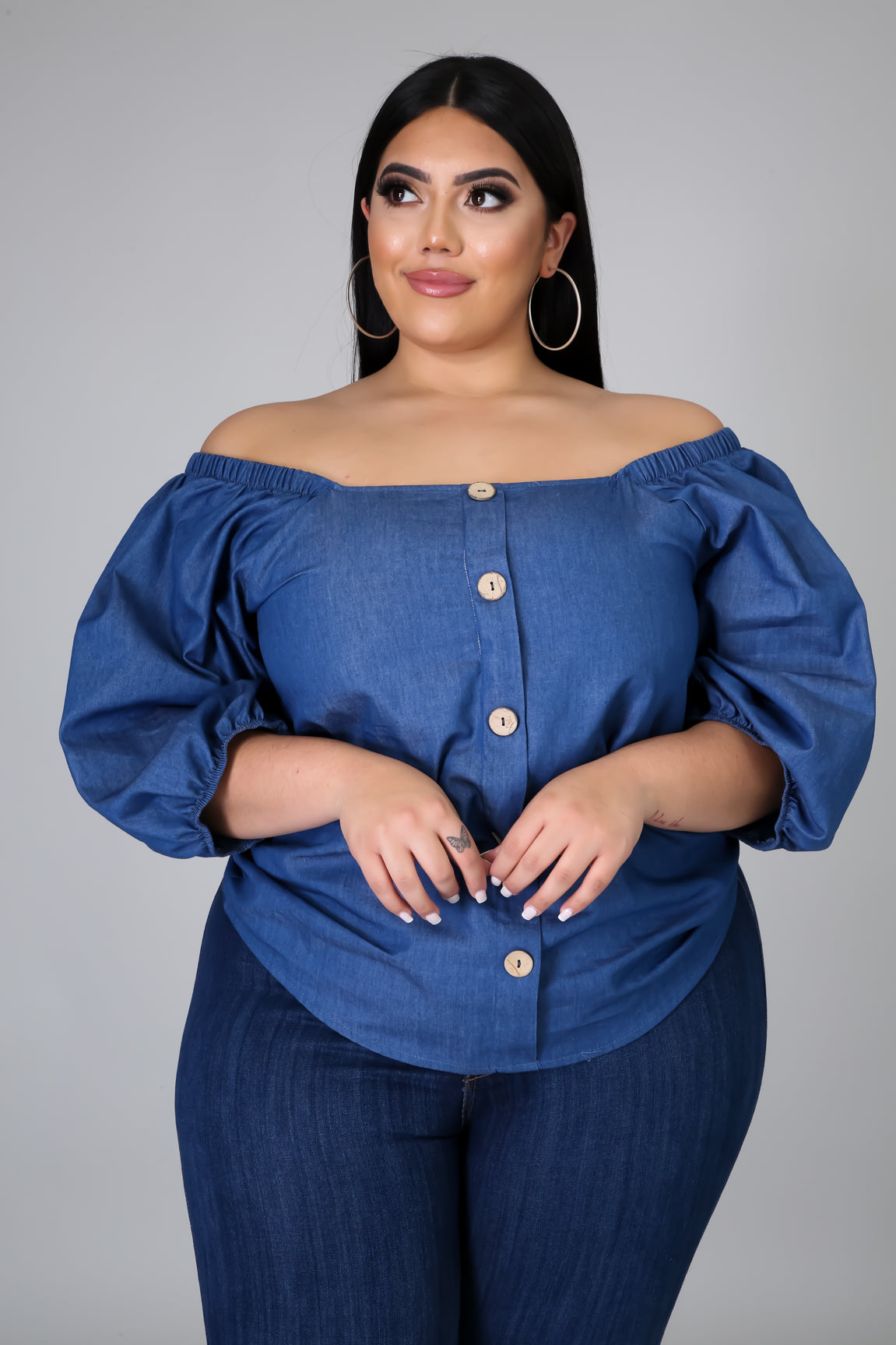 Adalynn Denim Top | GitiOnline