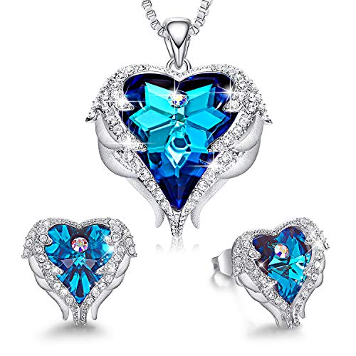Jewelry Set Sapphire Blue Crystals from Swarovski Sets