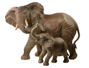 mother and baby elephant ornament