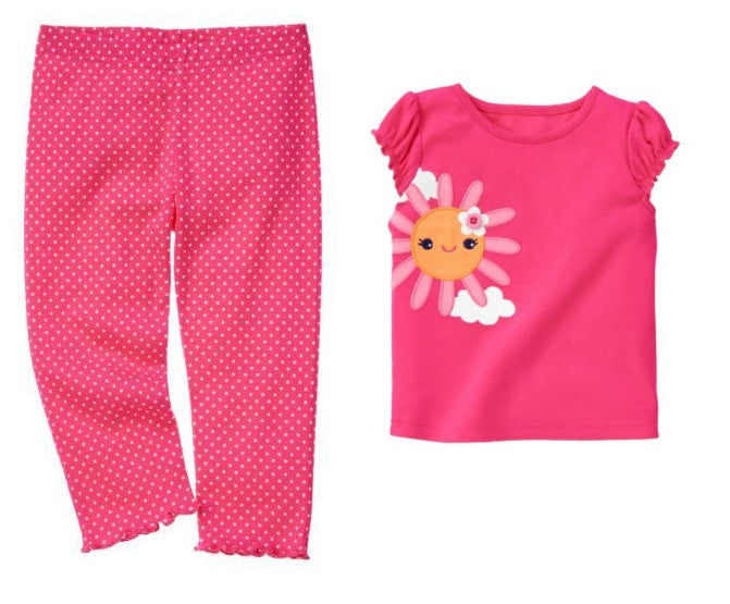 Baby Clothes | Gymboree Girl Polka Dot Pants Sunflower Tee – One Great Shop