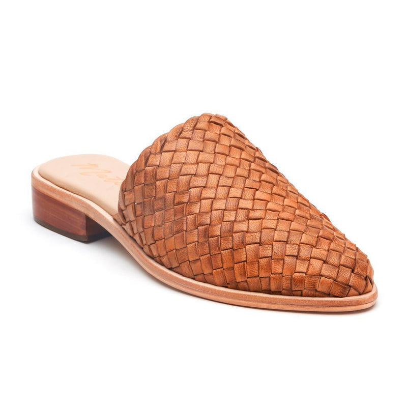 leather weave mules