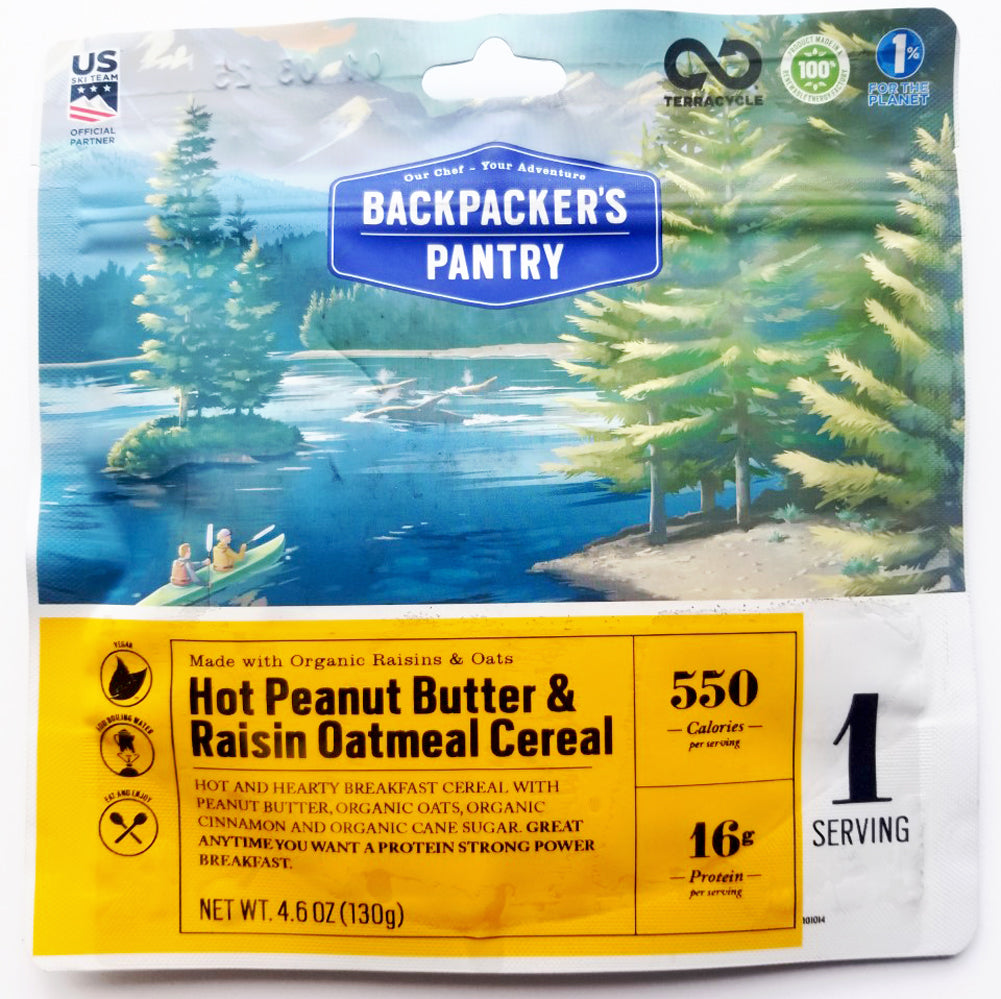 Backpacker S Pantry Hot Peanut Butter Raisin Oatmeal Cereal