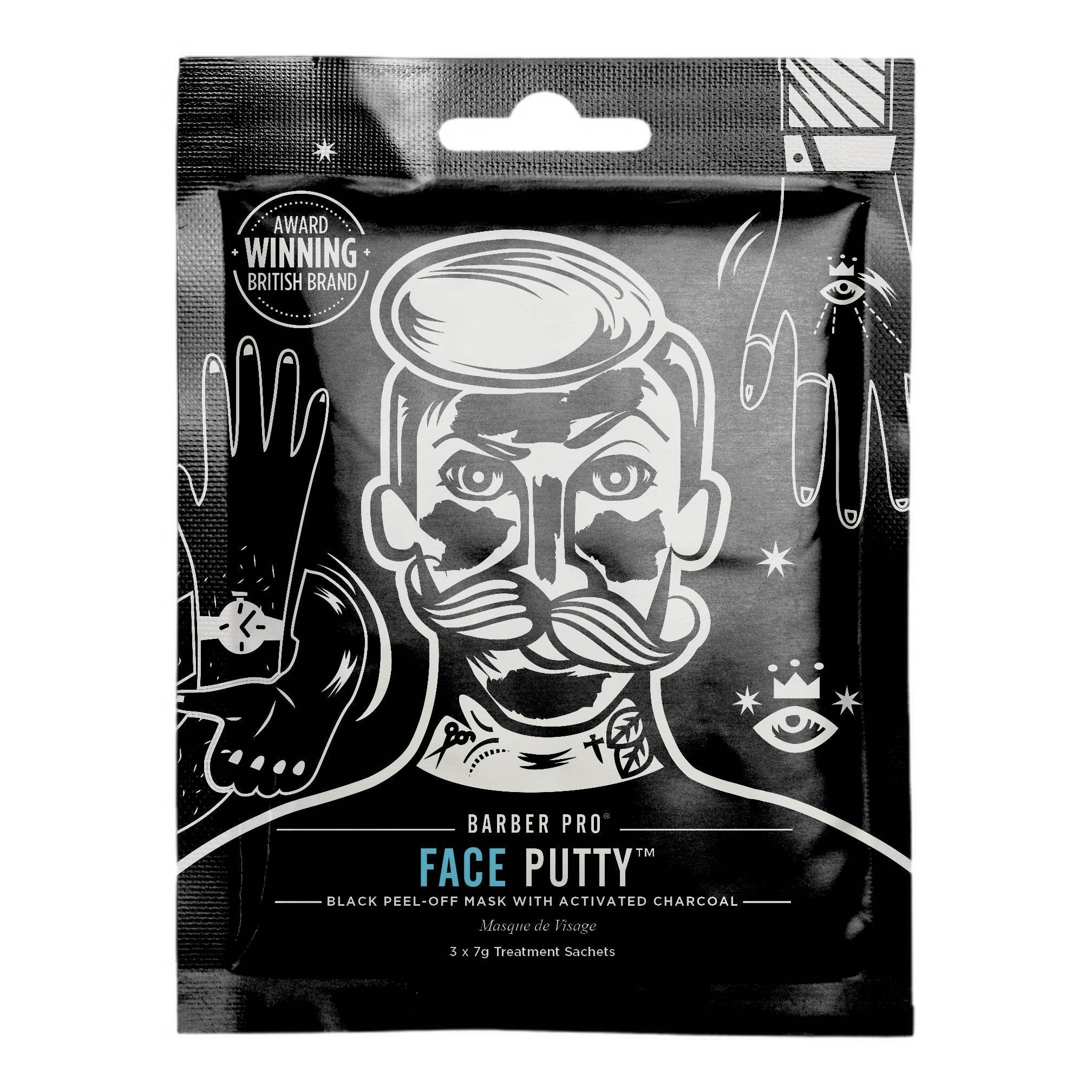 Bilde av Barber Pro Face Putty Peel-off Mask 3-pakning