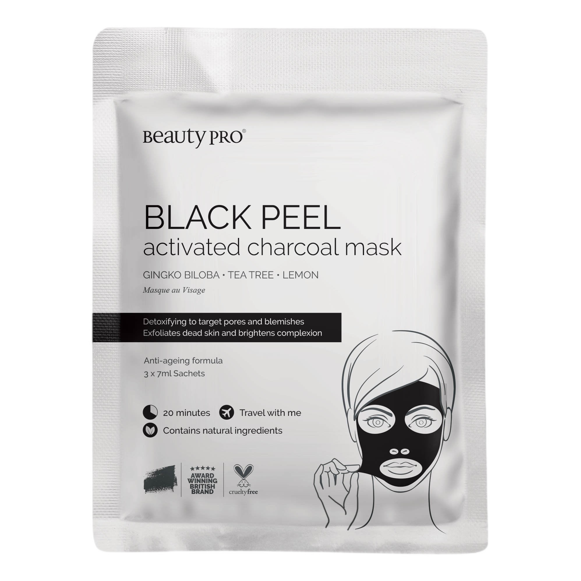 Bilde av Beauty Pro Black Peel Activated Charcoal Mask Ansiktsmaske
