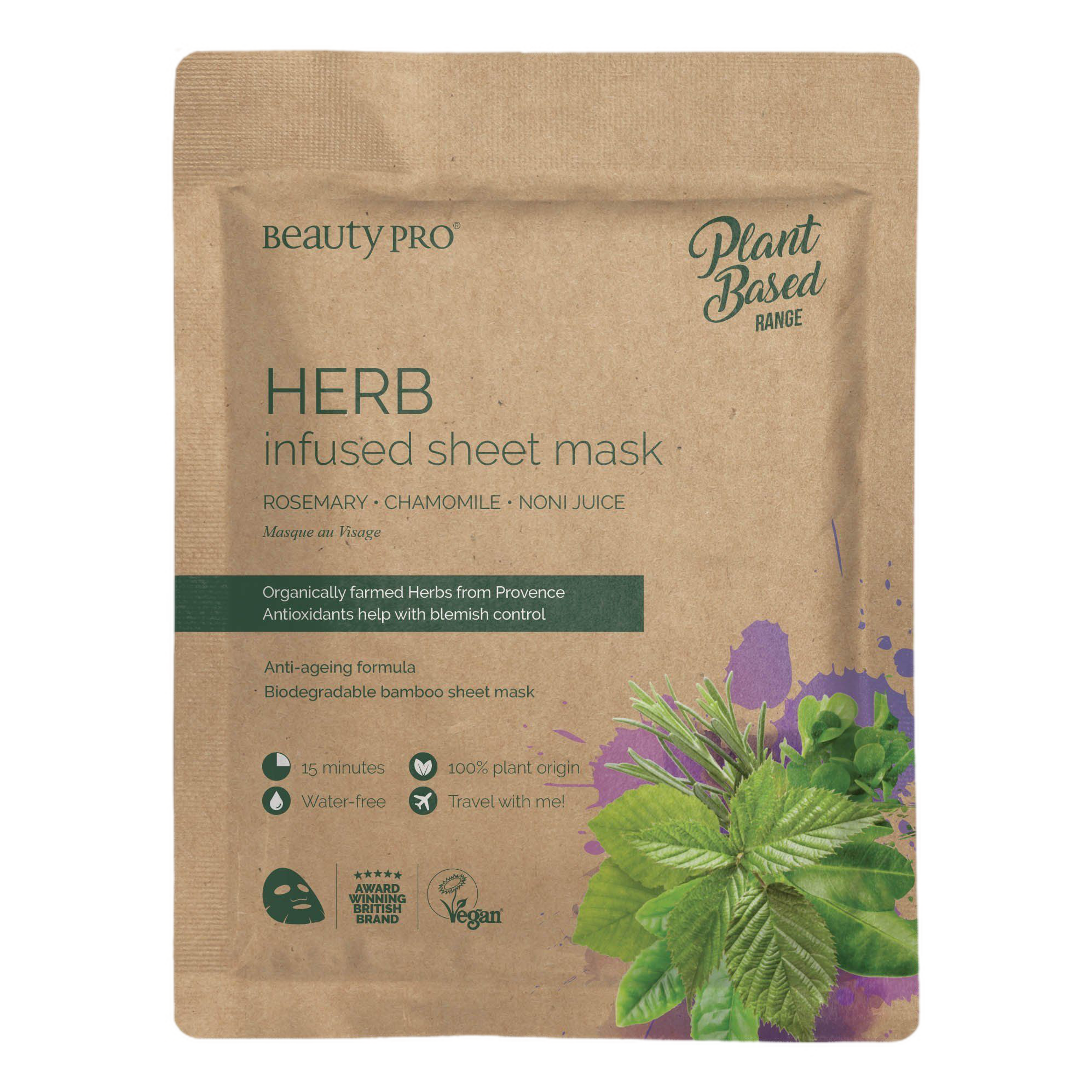Bilde av Beauty Pro Plant Based Herb Infused Ansiktsmaske