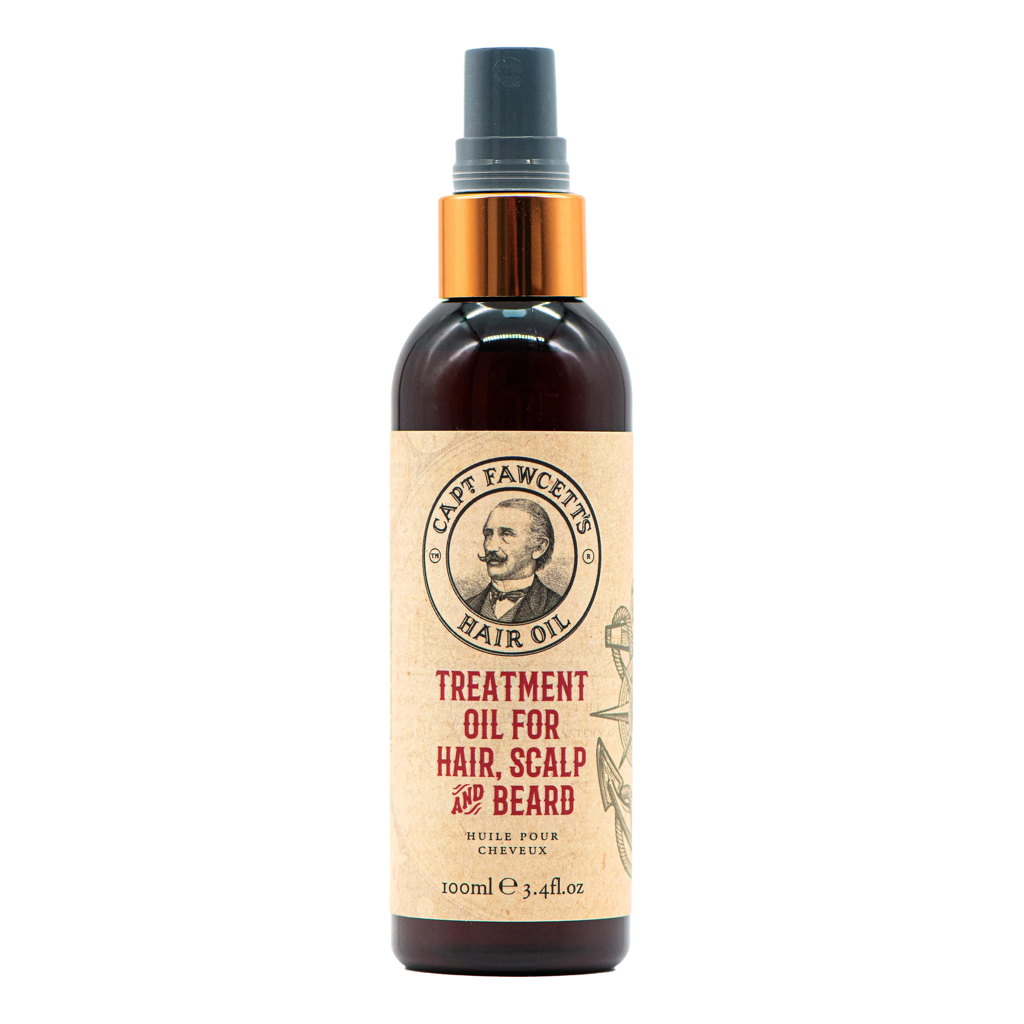 Captain Fawcett's Treatment Oil til skjegg, hår og hodebunn