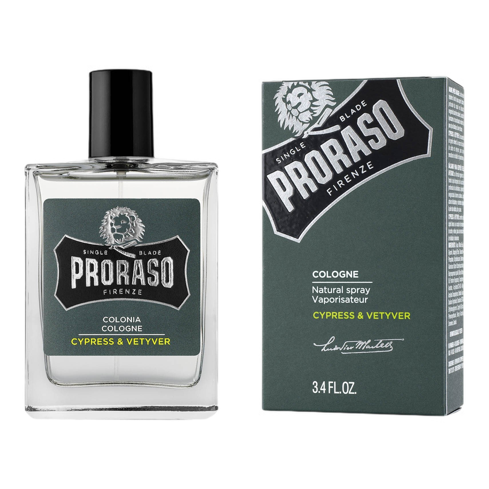 Proraso Single Blade Eau de Cologne - Sypress og vetiver