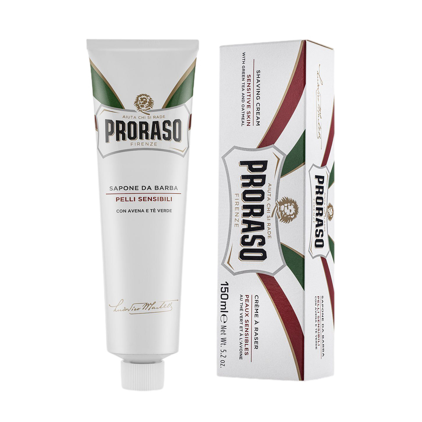 Proraso barberkrem i tube - Grønn te og havre