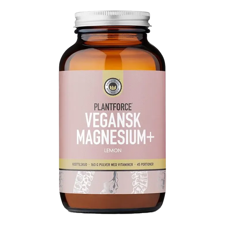 Plantforce Vegansk Magnesium+ Lemon 160g Pulver