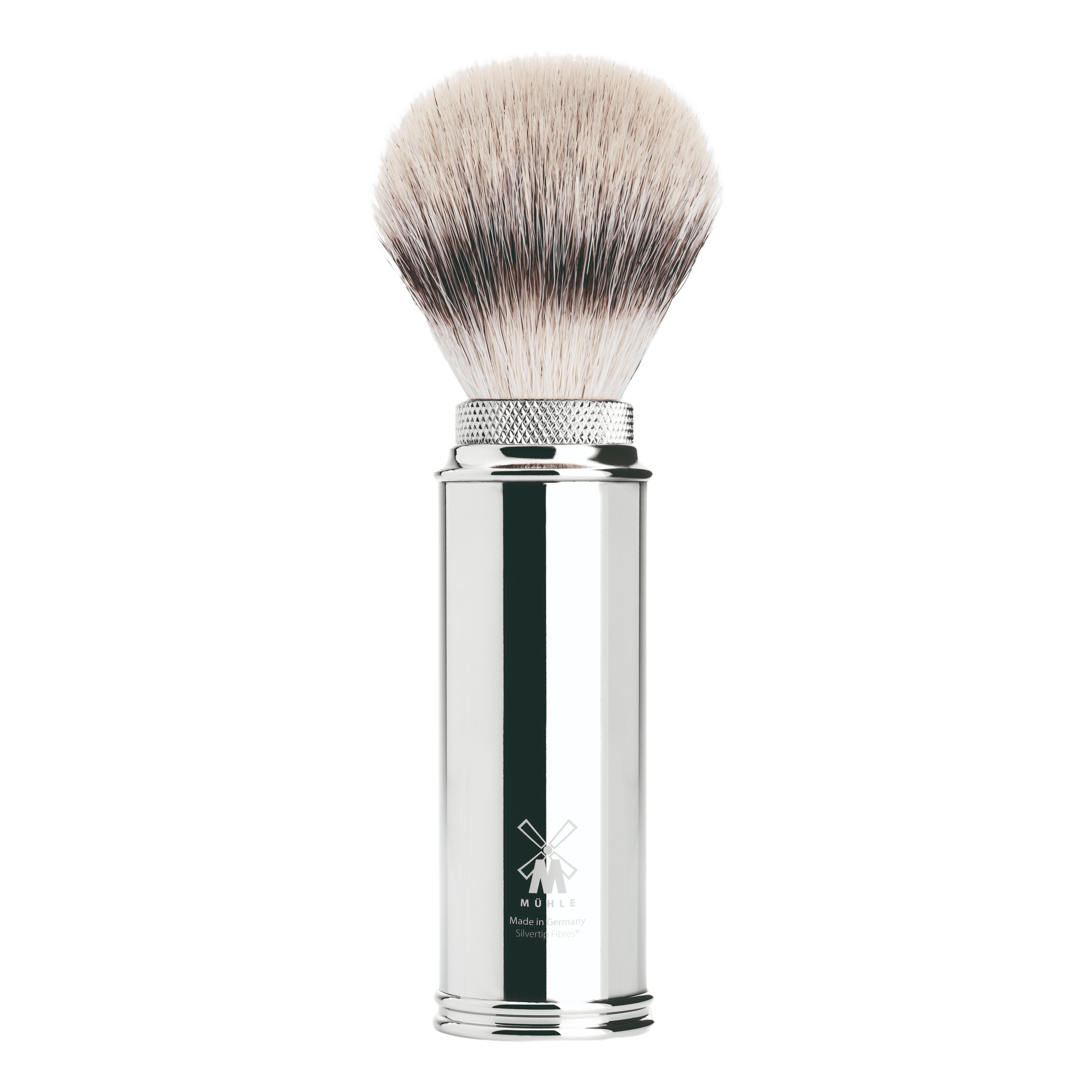 Mühle Silvertip Fibre reisebarberkost forkrommet messing