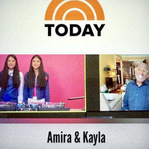 The Today Show, USA Featuring DJ twins Amira & Kayla in the Southfields By-Product Asymmetric Stretch Leather Top and Fulham Flare Trousers in Metallic | Styling - Barbara Eisen - April 2021