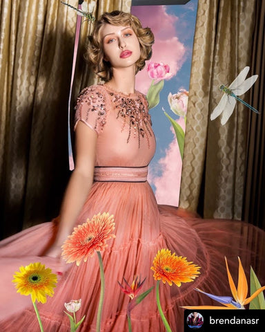 The Syon Hand Beaded Tulle Dress in Blush | Photography & styling - Brenda Nasr | Model - Holland Smith  - April 2021