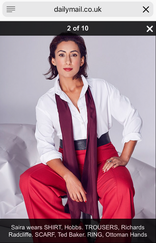 Saira Khan, Businesswoman and Presenter wearing the Sloane Trouser and Richmond Leather Cropped Trouser, The Daily Mail Newspaper and Online, styled by Rachel Gold - 20th November 2017