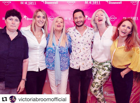 Victoria Broom, Actress, attending the UK 'Stonewall' Summer Party - wearing The Shoreham Shirt - July 2018