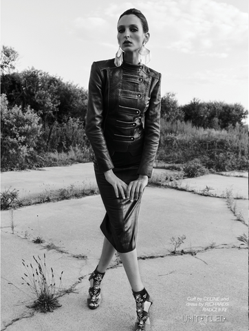 The Untitled Magazine featuring the Richmond Leather Tab Front Jacket & Parham Leather Pencil Skirt and The Islington Leather Shirtdress | Photography - Evan Lee | Styling -  Alexander Garcia - October 2019