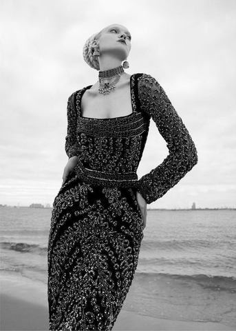 Irk Magazine (USA) featuring the Chelsea Hand Beaded Sleeved Midi Dress | Photography - Rocio Segura | Model - Van Zant | Styling - Raytell Bridges | Hair - Ben Martin | Make Up - Mitch Yoshida - February 2021