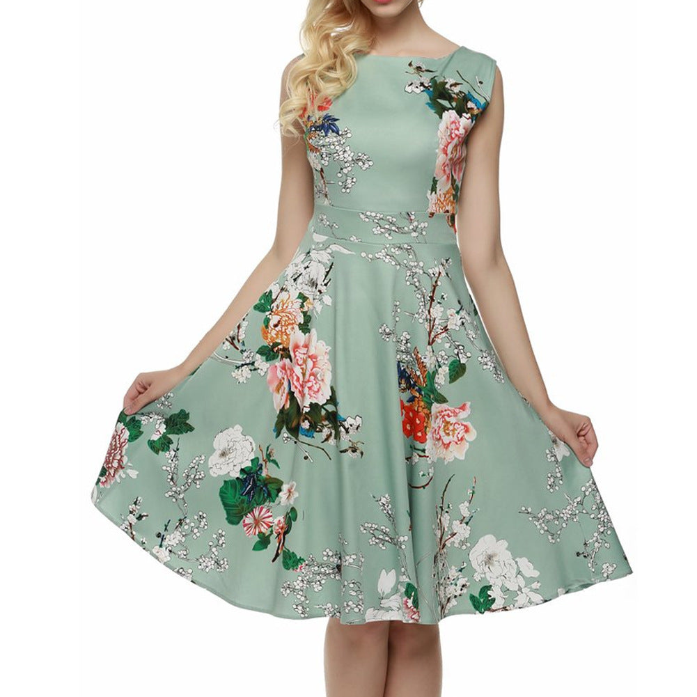 Mint Green Floral Print Dress – THEONE APPAREL