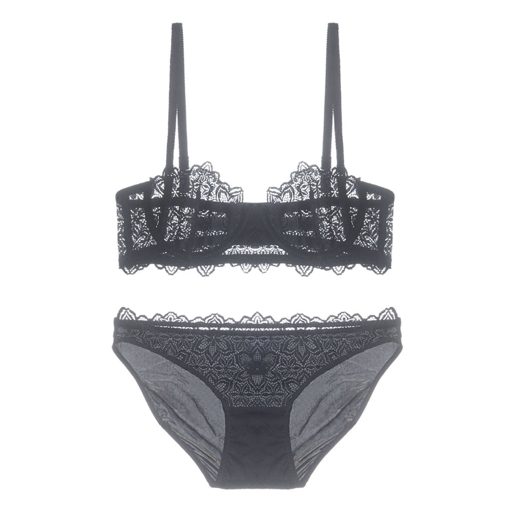 Peekaboo Lace Balconette Bra and Panty Set – THEONE APPAREL