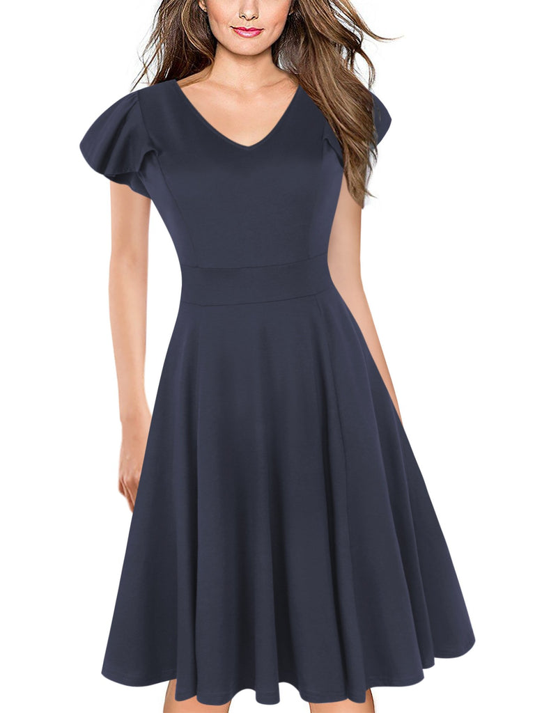 Flutter Sleeve Fit & Flare Dress – THEONE APPAREL