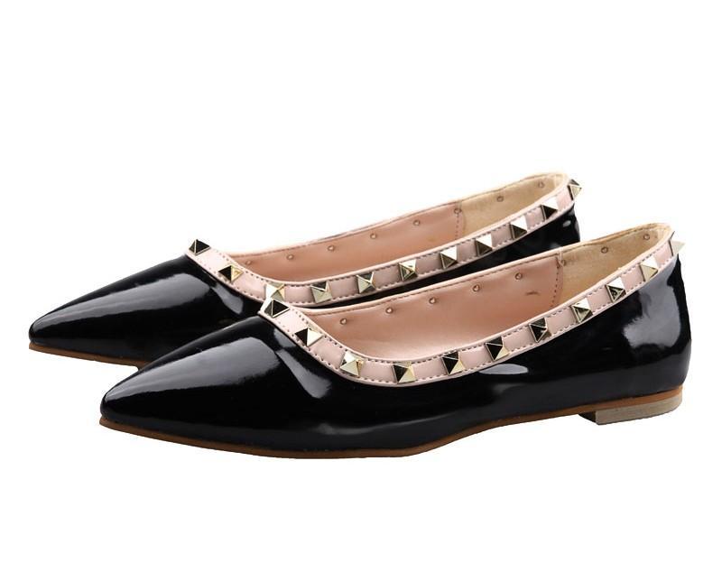 studded pointed toe flats