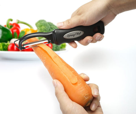  Spring Chef Premium Swivel Vegetable Peeler, Soft Grip  Handle And Ultra Sharp Stainless Steel Blades