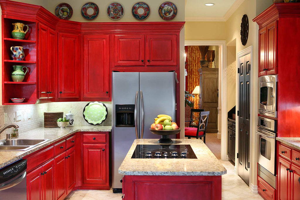 Red Kitchen - Cheryl Ketner Interiors 