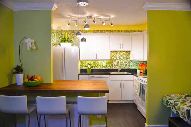 Kitchen with Lime Green walls