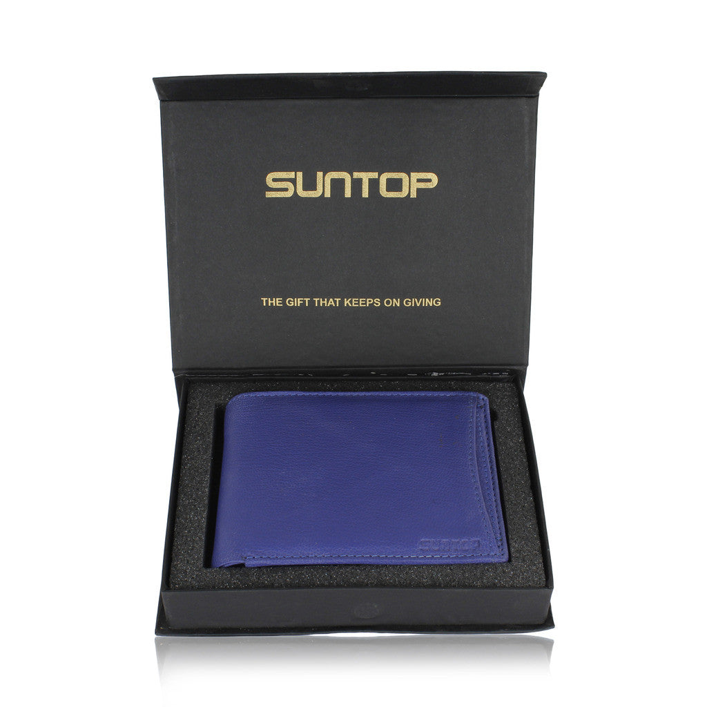 Suntop Blau Genuine Leather Wallet,Key Chain and Pen Combo