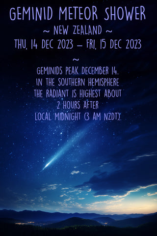 Geminid meteor shower from new zealand