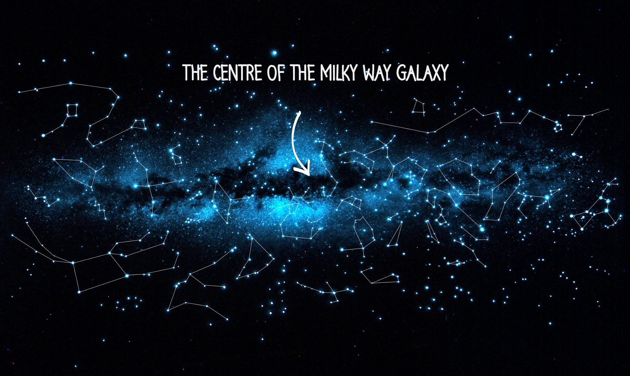 the centre of the milky way galaxy, glow in the dark new zealand