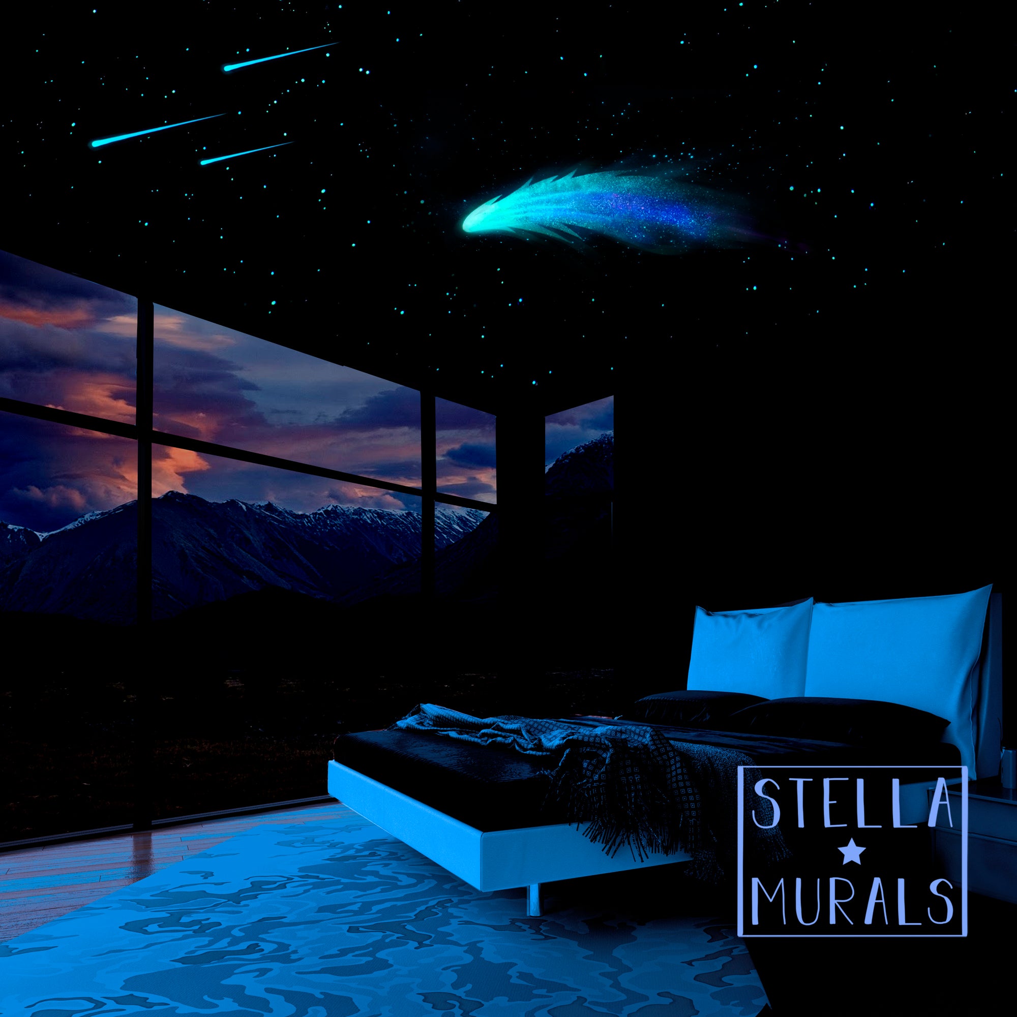 Glow in the Dark Star Ceiling Night Time Home Decor - Stella Murals