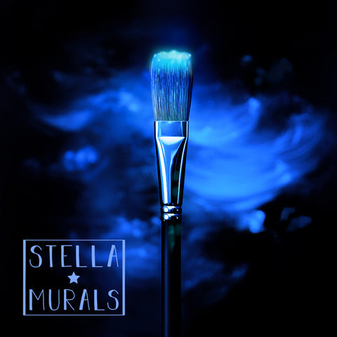 glow in the dark paint brush art