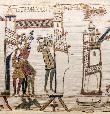"The Bayeux Tapestry” showing halley's comet, they marvelled at the star.