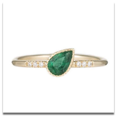 Jennie Kwon Emerald Tilt Equilibrium Ring