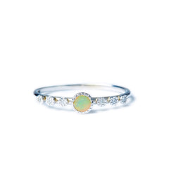 Jennie Kwon Round Opal Dew Ring