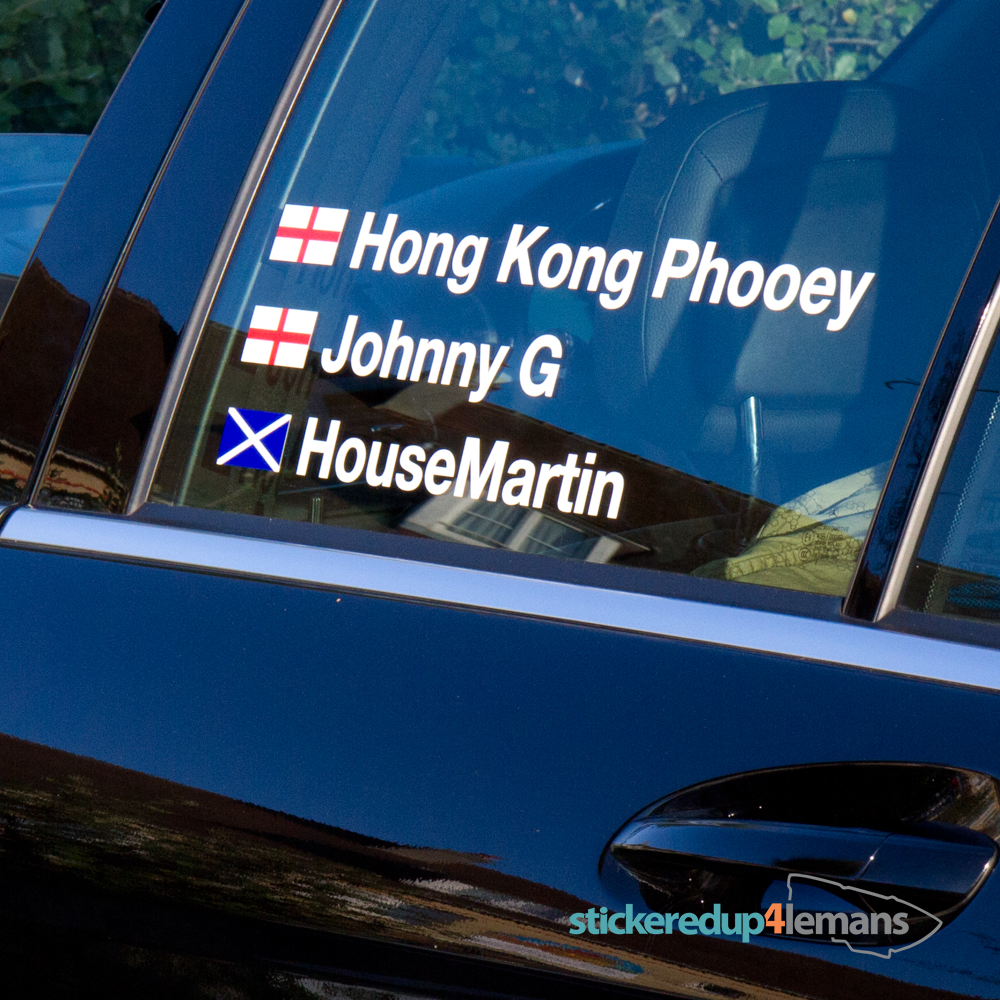 Racing Driver Name Personalised Sticker (WITH - StickeredUp4LeMans
