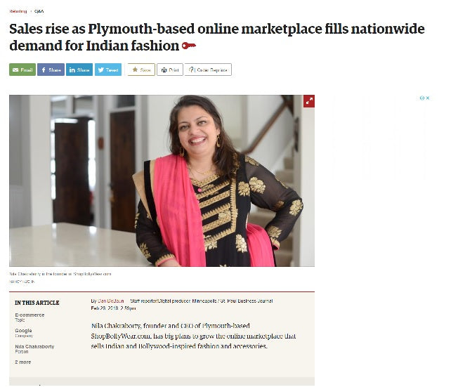 Sales rise as Plymouth-based online marketplace fills nationwide demand for Indian fashion