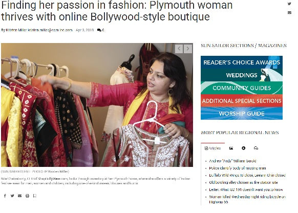 Plymouth woman thrives with online Bollywood-style boutique