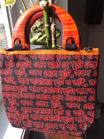 Black Cotton Printed Handmade Bengali Tote