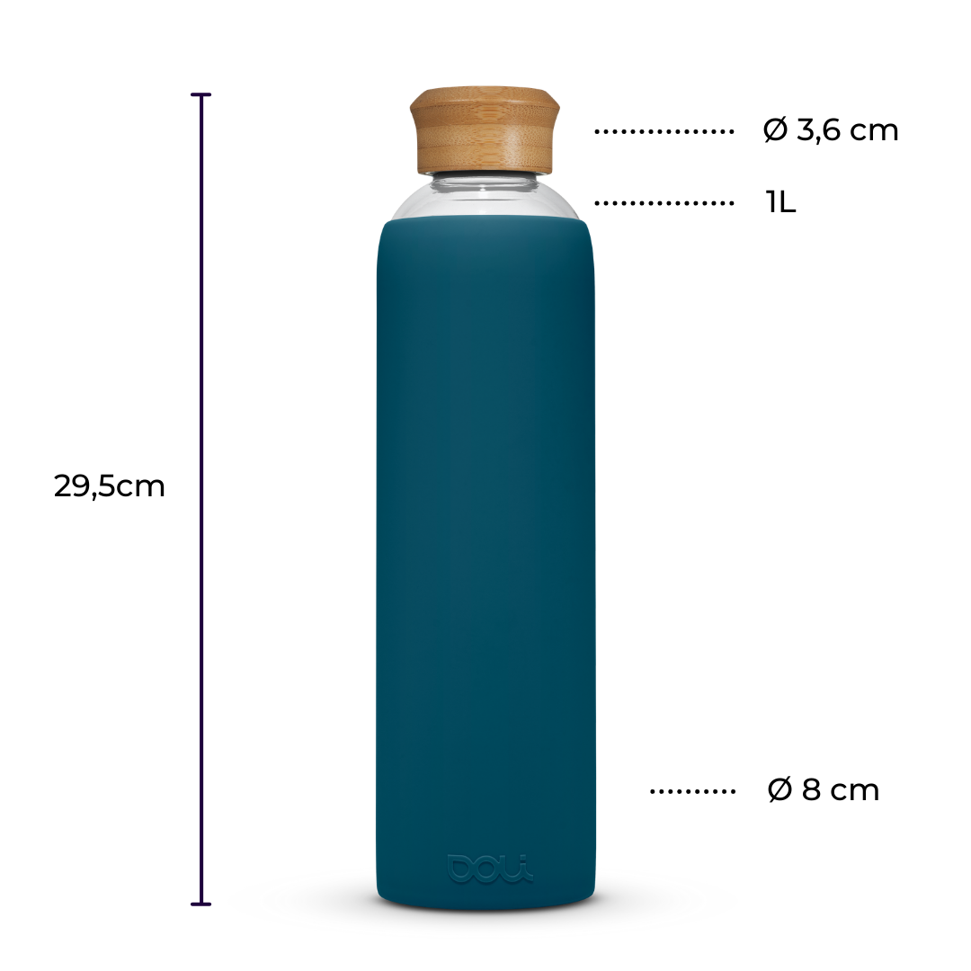 1L Glasflasche von Doli Kohlensäure + Heißes Glas