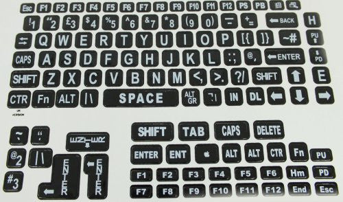 large print keyboard laptop labels white on black aramedia