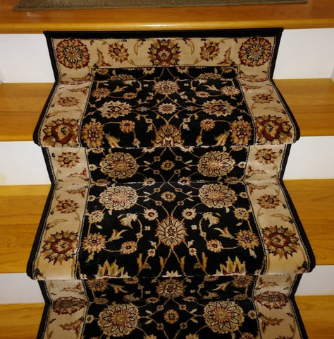 Nourison Premiere Black 26 inch hall and Stair Runner