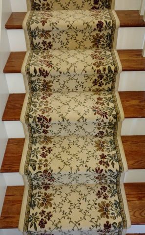 Ancient Garden Floral Ivory Hall and Stair Runner