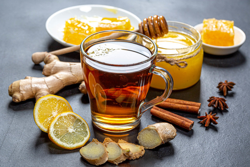 Ginger lemon honey tea for anxiety