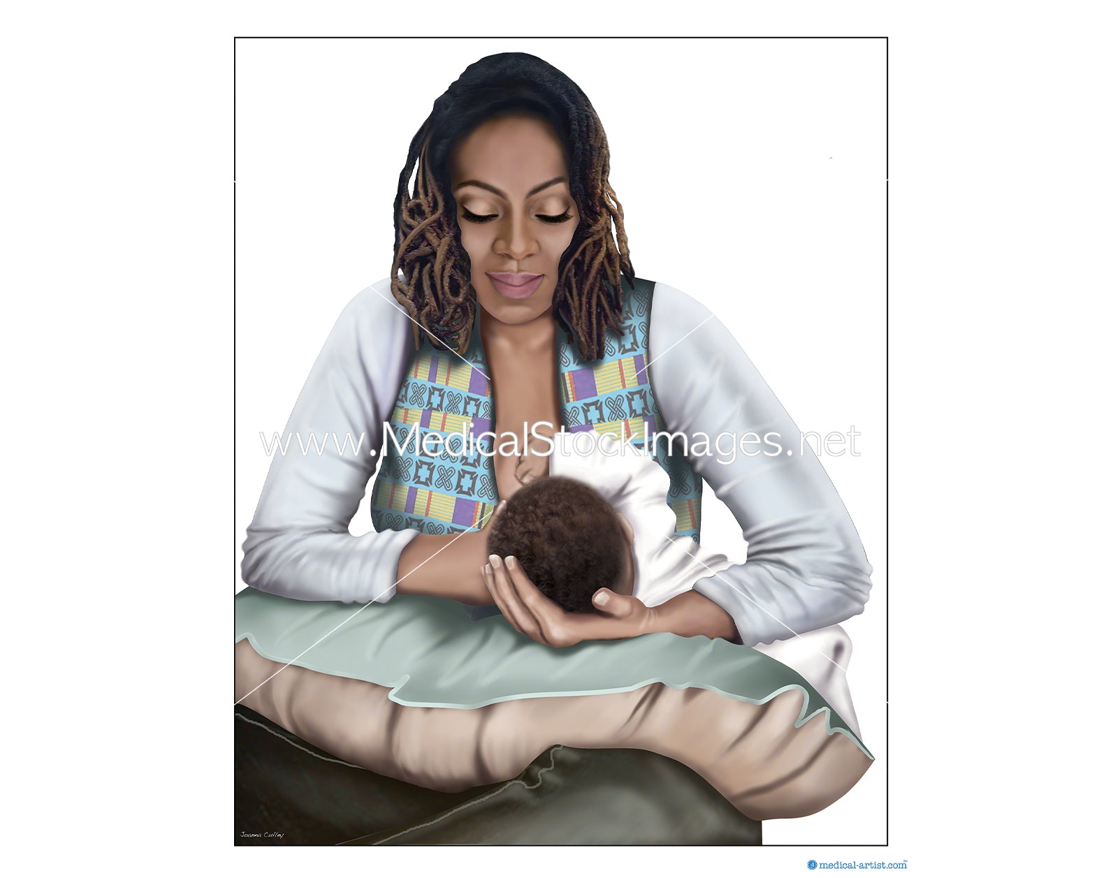 Illustration of Breastfeeding called Football Hold or Rugby Hold or The